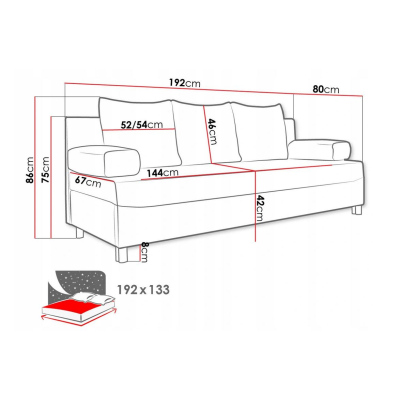 Rozkladacia pohovka s úložným priestorom ELZA - horčicová 2