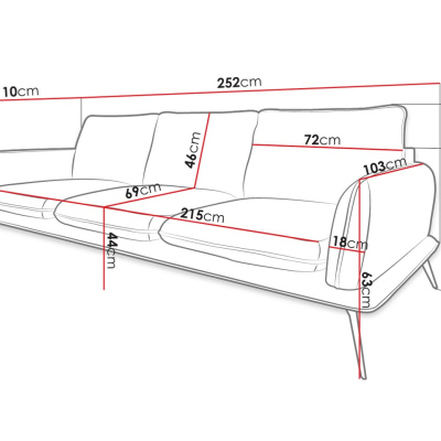 Trojmiestna pohovka KOKURO 2 - horčicová