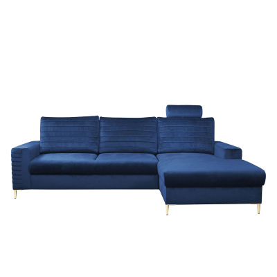 Rohová sedačka s úložným priestorom SADAKO - modrá, pravý roh