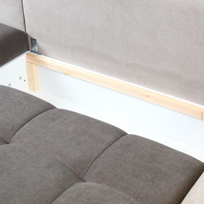 Rohová sedačka na každodenné spanie HARUNA - šedá, ľavý roh