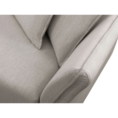 Rohová rozkladacia sedačka KURI - svetlá šedá / zlaté nožičky