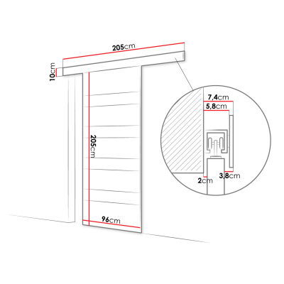 Posuvné dvere SKULEN 5 - 90 cm, biele / biele sklo