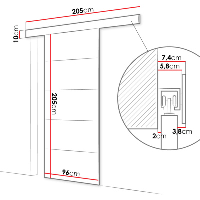Posuvné dvere SKULEN 3 - 90 cm, hnedé