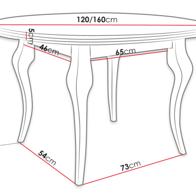 Rozkladací jedálenský stôl 120 cm so 6 stoličkami KRAM 1 - biely / ružový