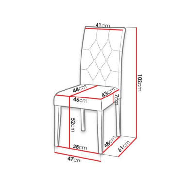 Rozkladací jedálenský stôl 120 cm so 6 stoličkami KRAM 1 - biely / ružový