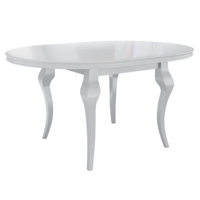 Rozkladací jedálenský stôl 120 cm so 4 stoličkami KRAM 2 - biely / čierny / krémový