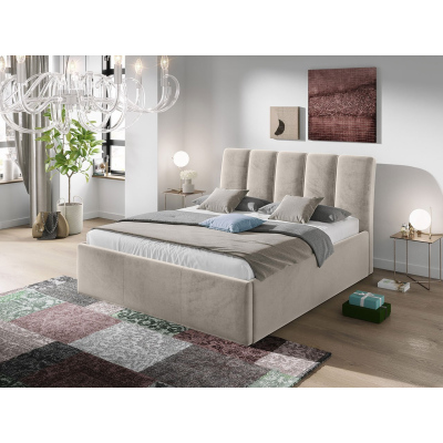 Čalúnená manželská posteľ 180x200 TRALEE - svetlá šedá