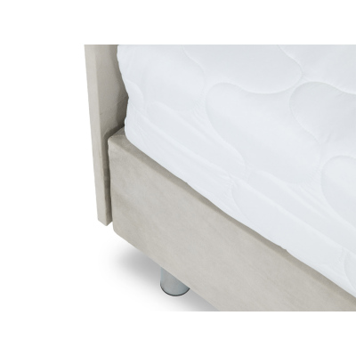 Čalúnená jednolôžková posteľ 90x200 NECHLIN 2 - biela eko koža + panely 60x30 cm ZDARMA