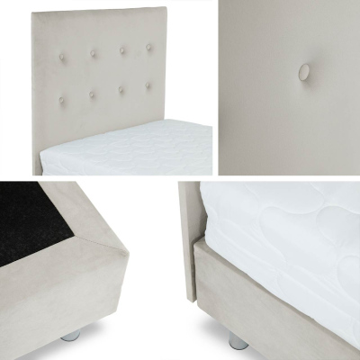 Čalúnená jednolôžková posteľ 90x200 NECHLIN 2 - čierna eko koža + panely 60x30 cm ZDARMA
