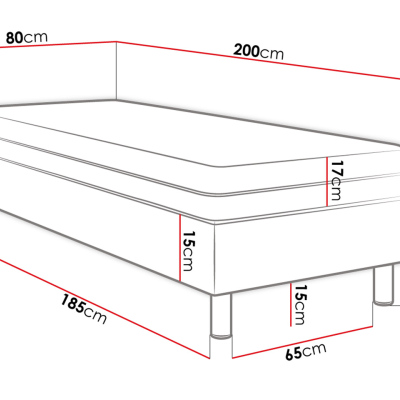 Čalúnená jednolôžková posteľ 80x200 NECHLIN 2 - biela eko koža + panely 60x30 cm ZDARMA