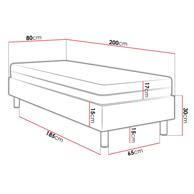 Čalúnená jednolôžková posteľ 80x200 NECHLIN 2 - biela eko koža + panely 60x30 cm ZDARMA