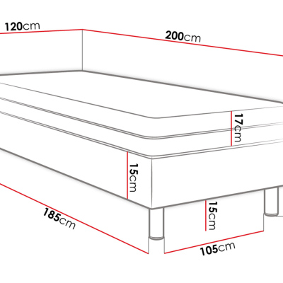 Čalúnená jednolôžková posteľ 120x200 NECHLIN 2 - biela eko koža + panely 60x30 cm ZDARMA