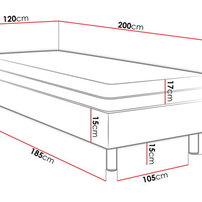 Čalúnená jednolôžková posteľ 120x200 NECHLIN 2 - modrá + panely 60x30 cm ZDARMA