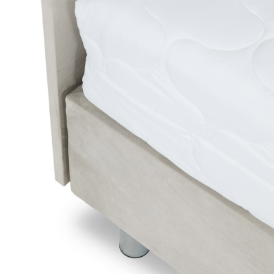 Čalúnená jednolôžková posteľ 90x200 NECHLIN 2 - biela eko koža + panely 40x30 cm ZDARMA