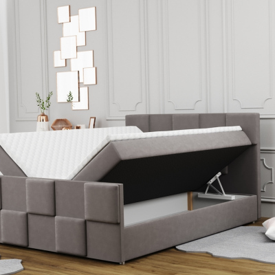 Boxspringová posteľ MARGARETA - 180x200, šedá