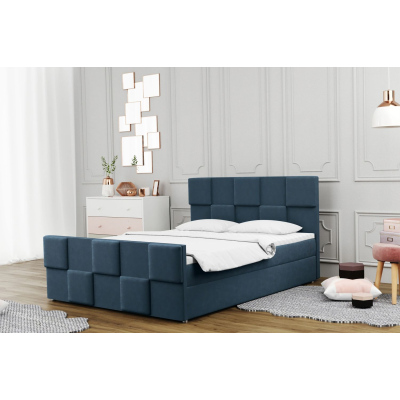 Boxspringová posteľ MARGARETA - 160x200, modrá