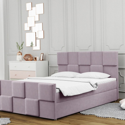 Boxspringová posteľ MARGARETA - 140x200, ružová
