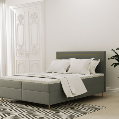 Pohodlná boxspringová posteľ JANINA - 200x200, šedá