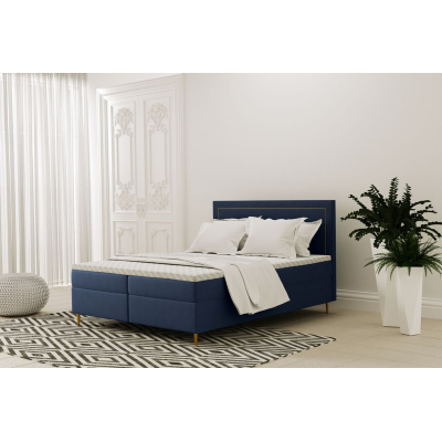 Pohodlná boxspringová posteľ JANINA - 200x200, modrá