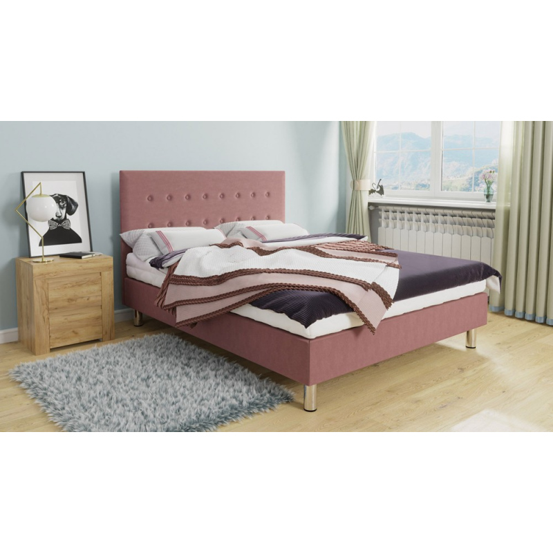 Čalúnená manželská posteľ 160x200 NECHLIN 3 - ružová