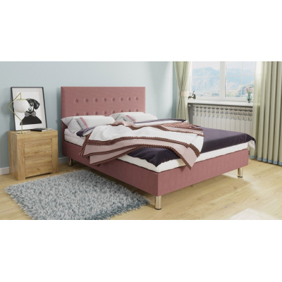 Čalúnená manželská posteľ 140x200 NECHLIN 3 - ružová