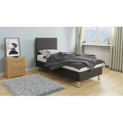 Čalúnená jednolôžková posteľ 90x200 NECHLIN 3 - šedá