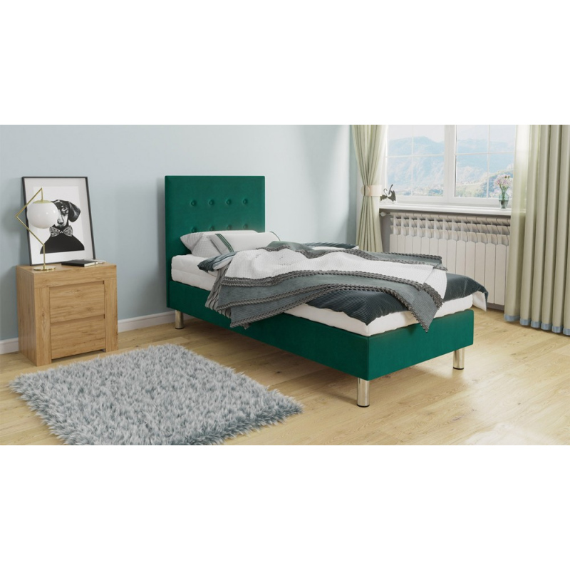 Čalúnená jednolôžková posteľ 90x200 NECHLIN 3 - zelená