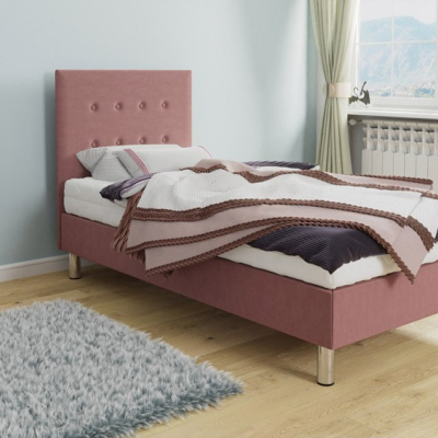 Čalúnená jednolôžková posteľ 90x200 NECHLIN 3 - ružová