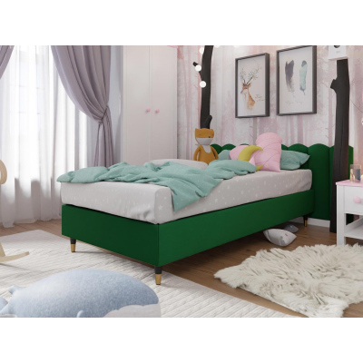 Jednolôžková čalúnená posteľ s matracom 90x200 NECHLIN 5 - zelená