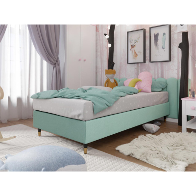 Jednolôžková čalúnená posteľ s matracom 90x200 NECHLIN 5 - mentolová