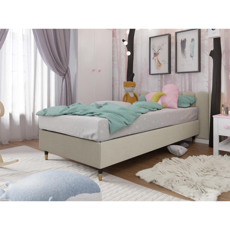 Jednolôžková čalúnená posteľ s matracom 90x200 NECHLIN 5 - béžová