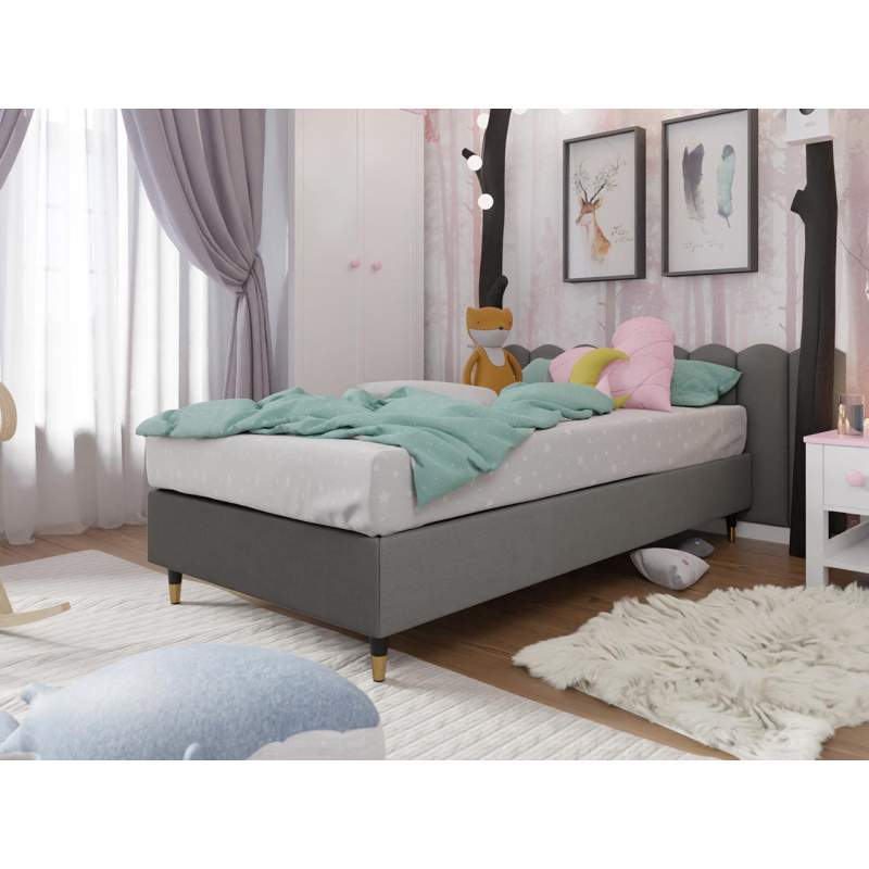 Jednolôžková čalúnená posteľ s matracom 80x200 NECHLIN 5 - šedá