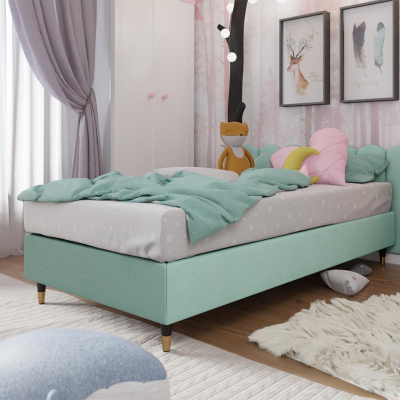 Jednolôžková čalúnená posteľ s matracom 80x200 NECHLIN 5 - mentolová