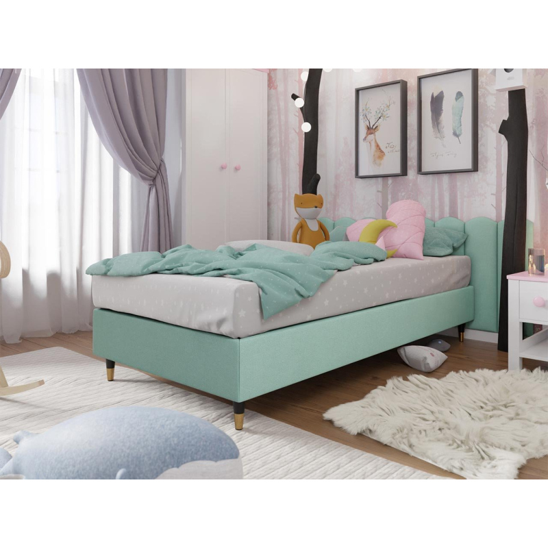 Jednolôžková čalúnená posteľ s matracom 80x200 NECHLIN 5 - mentolová