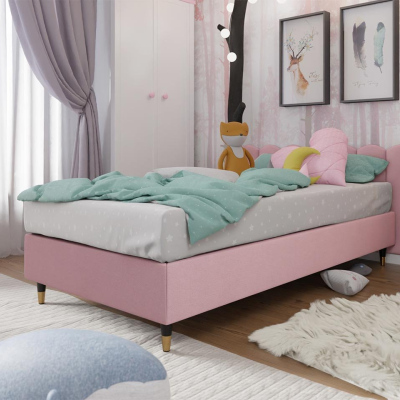 Jednolôžková čalúnená posteľ s matracom 120x200 NECHLIN 5 - ružová