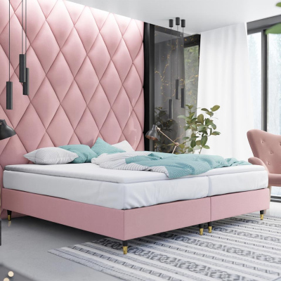 Manželská čalúnená posteľ s matracom 180x200 NECHLIN 5 - ružová