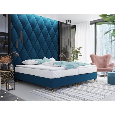 Manželská čalúnená posteľ s matracom 160x200 NECHLIN 5 - modrá