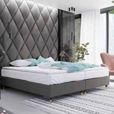 Manželská čalúnená posteľ s matracom 160x200 NECHLIN 5 - šedá