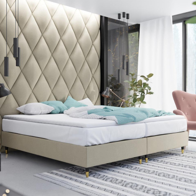 Manželská čalúnená posteľ s matracom 160x200 NECHLIN 5 - béžová