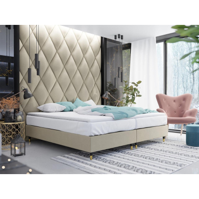 Manželská čalúnená posteľ s matracom 160x200 NECHLIN 5 - béžová