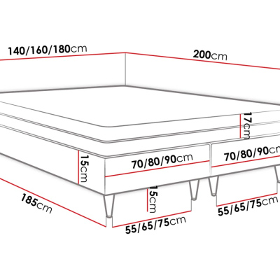 Manželská čalúnená posteľ s matracom 180x200 NECHLIN 5 - zelená