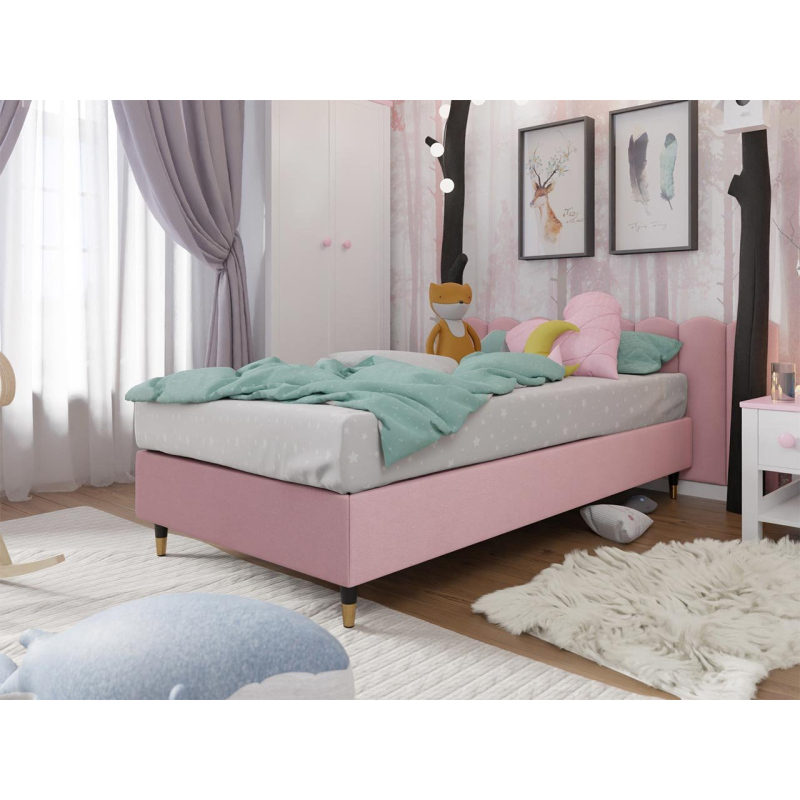 Jednolôžková čalúnená posteľ 90x200 NECHLIN 5 - ružová