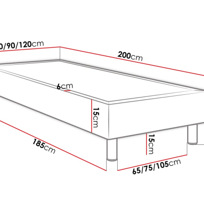 Jednolôžková čalúnená posteľ 90x200 NECHLIN 5 - šedá