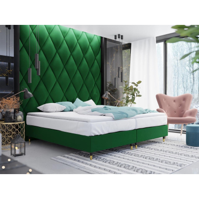 Manželská čalúnená posteľ 140x200 NECHLIN 5 - zelená