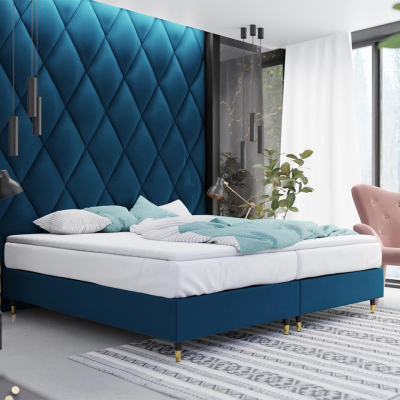 Manželská čalúnená posteľ 140x200 NECHLIN 5 - modrá