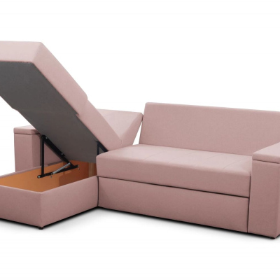 Rozkladacia sedacia súprava s úložným priestorom MEYA - ružová