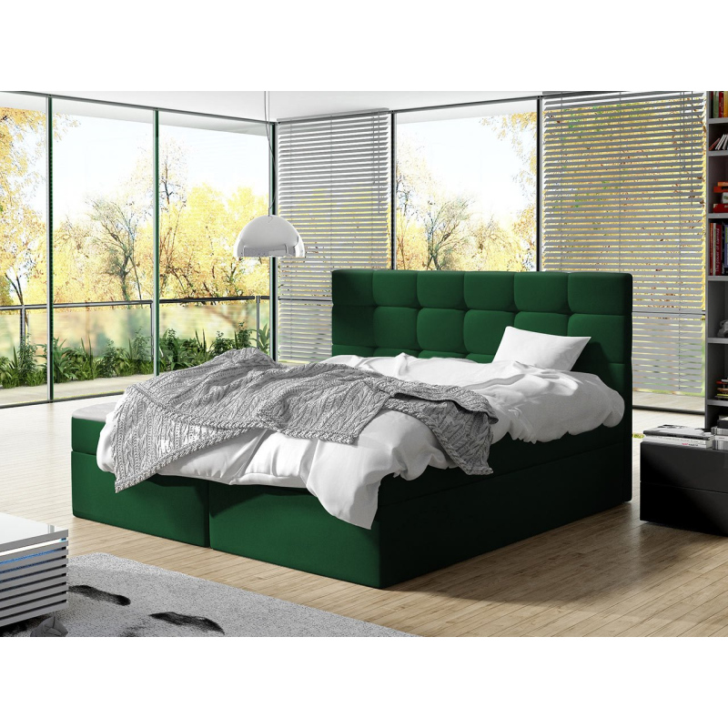 Kontinentálna manželská posteľ 180x200 CAROLA - zelená + topper ZDARMA