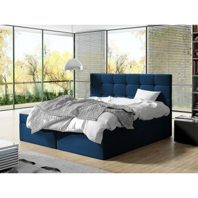 Kontinentálna manželská posteľ 160x200 CAROLA - modrá + topper ZDARMA