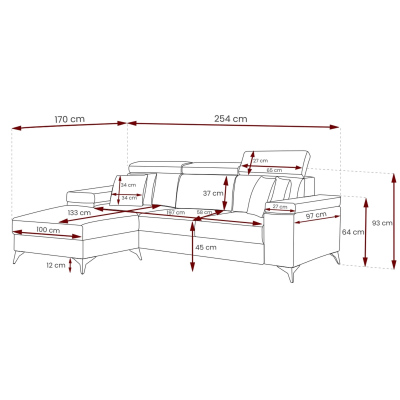 Rozkladacia sedacia súprava s úložným priestorom RAIWIN MINI - country šedá