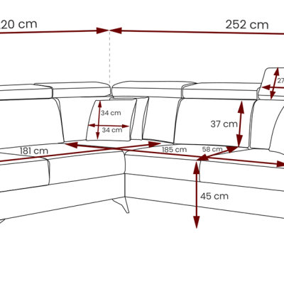 Rozkladacia sedacia súprava s úložným priestorom RAIWIN - šedá